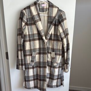 Pink Lily Plaid Women's Coat